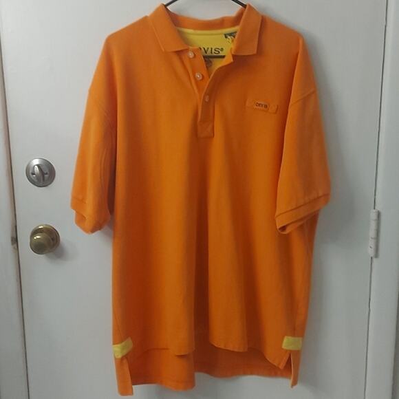 ORVIS Orange Rugged Rugby Polo Shirt, XL Casual Preppy Classic Comfy Minimalist - Picture 1 of 14